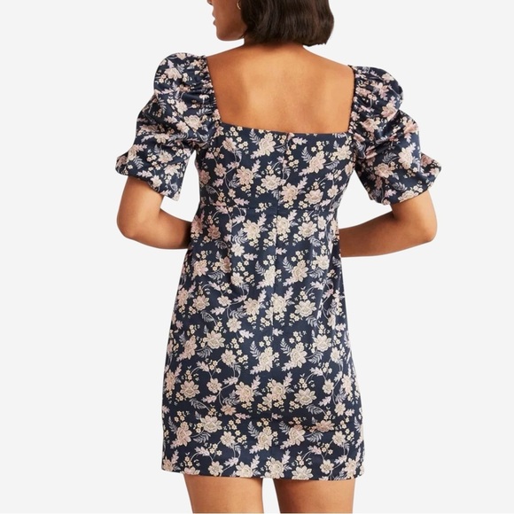 NWT Boden Cut Out Puff Short Sleeve Floral Mini Dress Size 2R - Picture 2 of 16